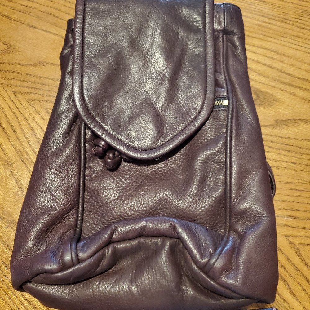 Burgundy Leather Backpack